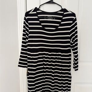 Soma Black and White Long Sleeve Dress
